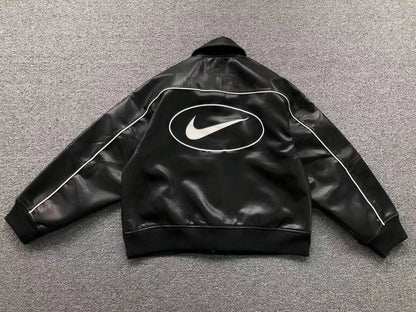 Supreme-Nike-Leather-Varsity-Jacket-Black-4-Drip Store Argentina