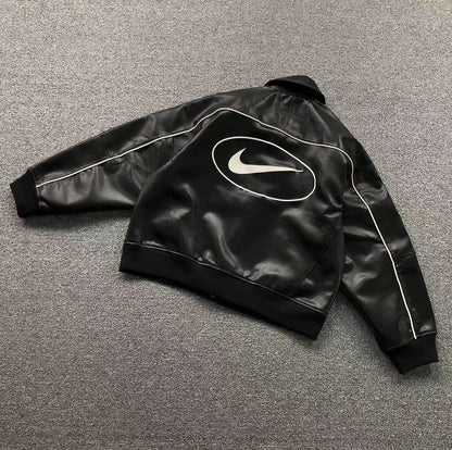 Supreme-Nike-Leather-Varsity-Jacket-Black-Drip Store Argentina