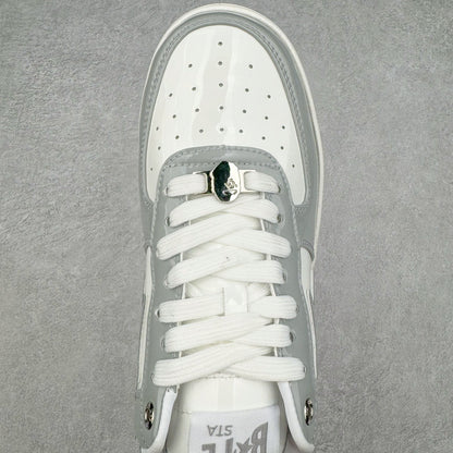 A Bathing Ape Bape Sta Patent Leather Blanco Gris