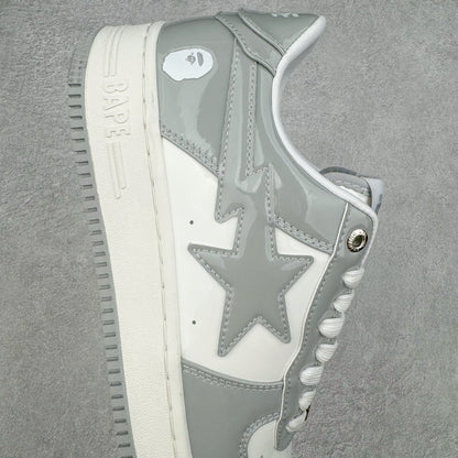 A Bathing Ape Bape Sta Patent Leather Blanco Gris