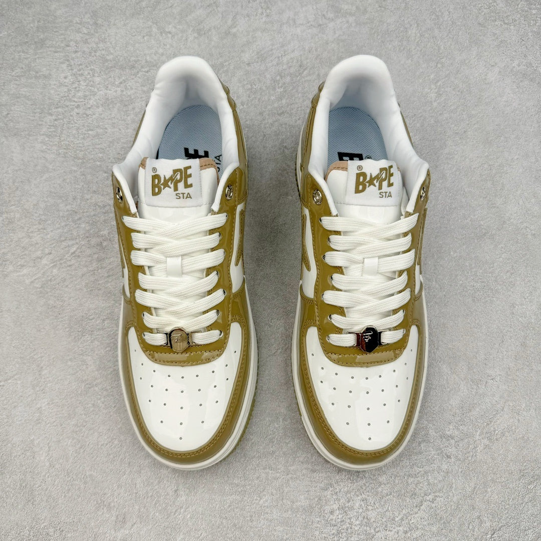 A Bathing Ape Bape Sta Patent Leather Blanco Khaki