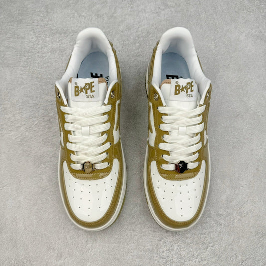 A Bathing Ape Bape Sta Patent Leather Blanco Khaki