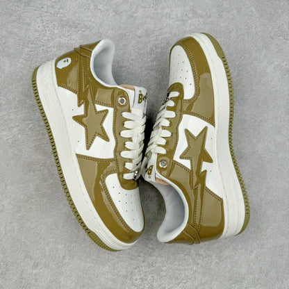 A Bathing Ape Bape Sta Patent Leather Blanco Khaki