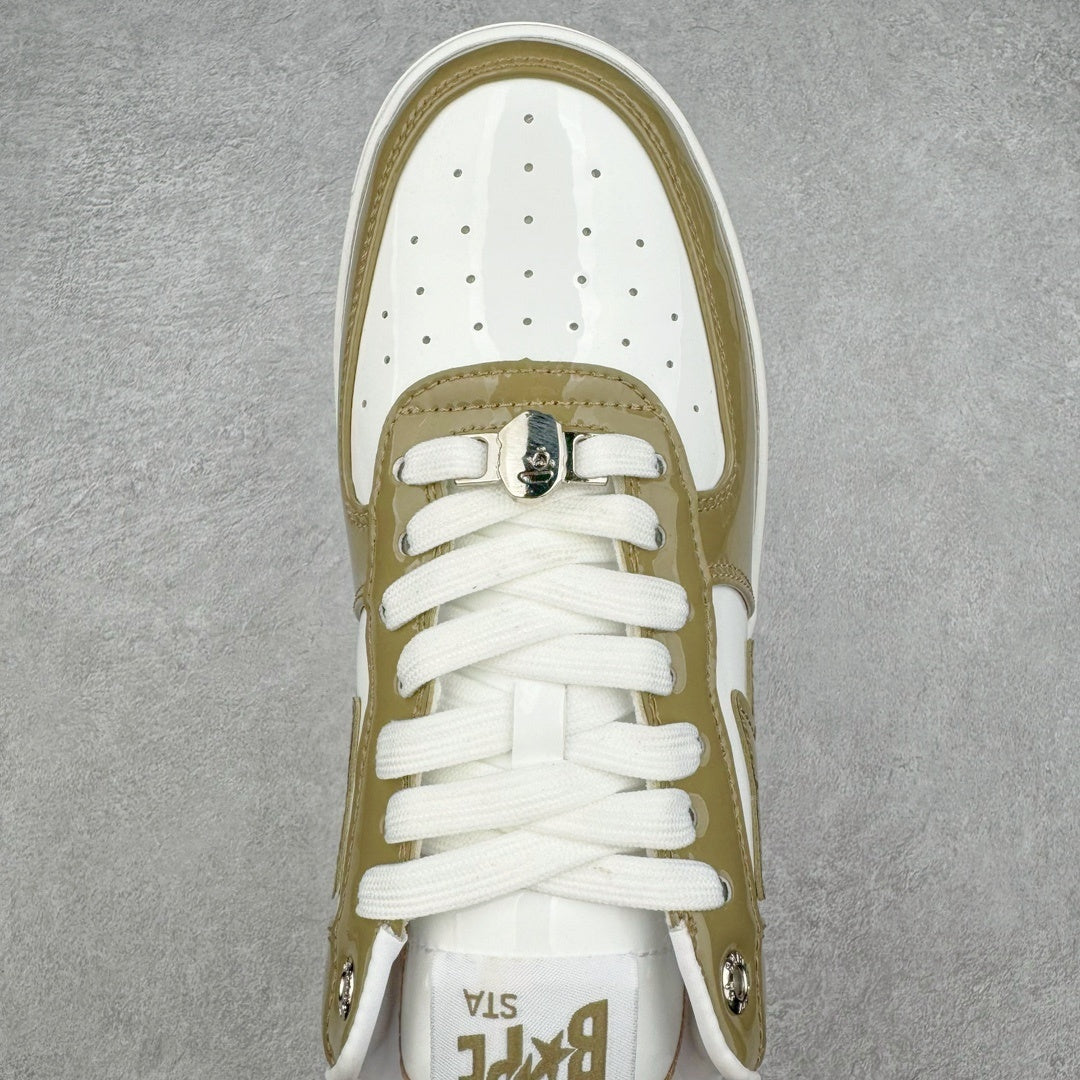 A Bathing Ape Bape Sta Patent Leather Blanco Khaki