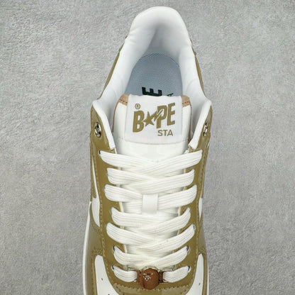 A Bathing Ape Bape Sta Patent Leather Blanco Khaki