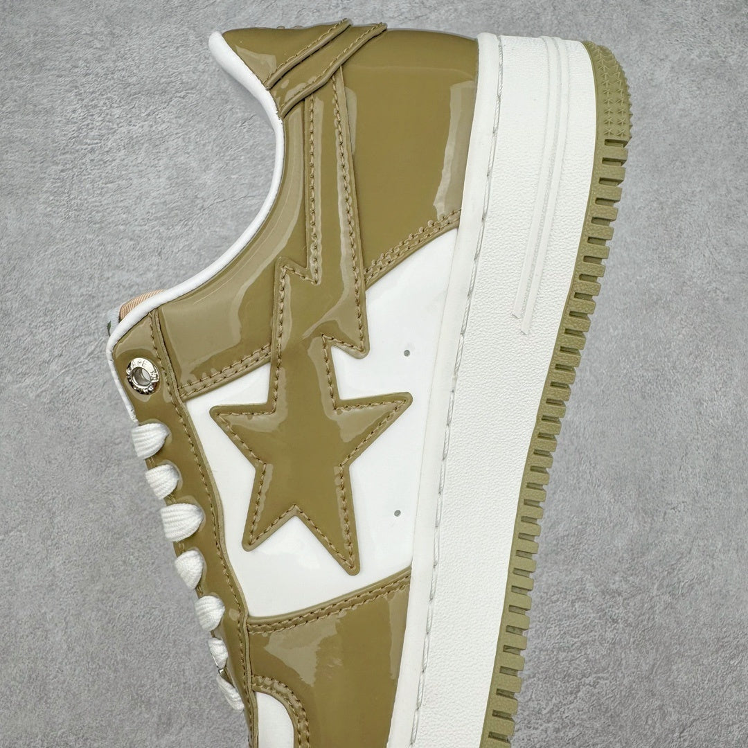 A Bathing Ape Bape Sta Patent Leather Blanco Khaki