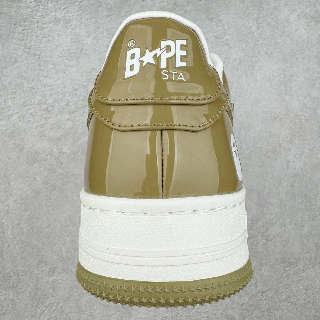 A Bathing Ape Bape Sta Patent Leather Blanco Khaki