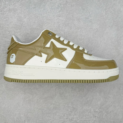 A Bathing Ape Bape Sta Patent Leather Blanco Khaki