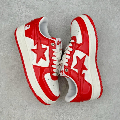 A Bathing Ape Bape Sta Patent Leather Blanco Rojo