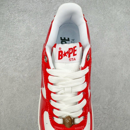 A Bathing Ape Bape Sta Patent Leather Blanco Rojo