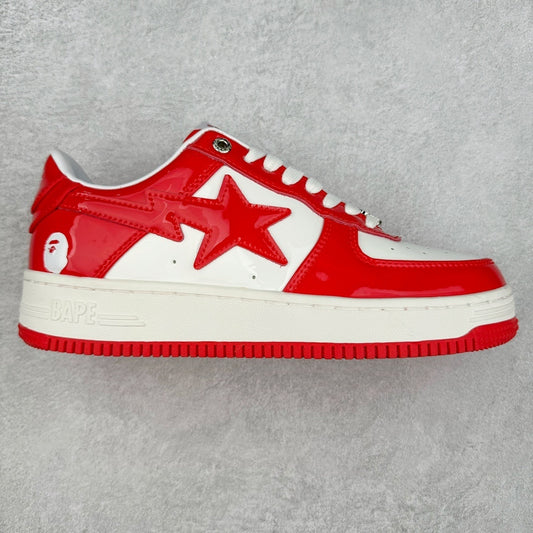 A Bathing Ape Bape Sta Patent Leather Blanco Rojo