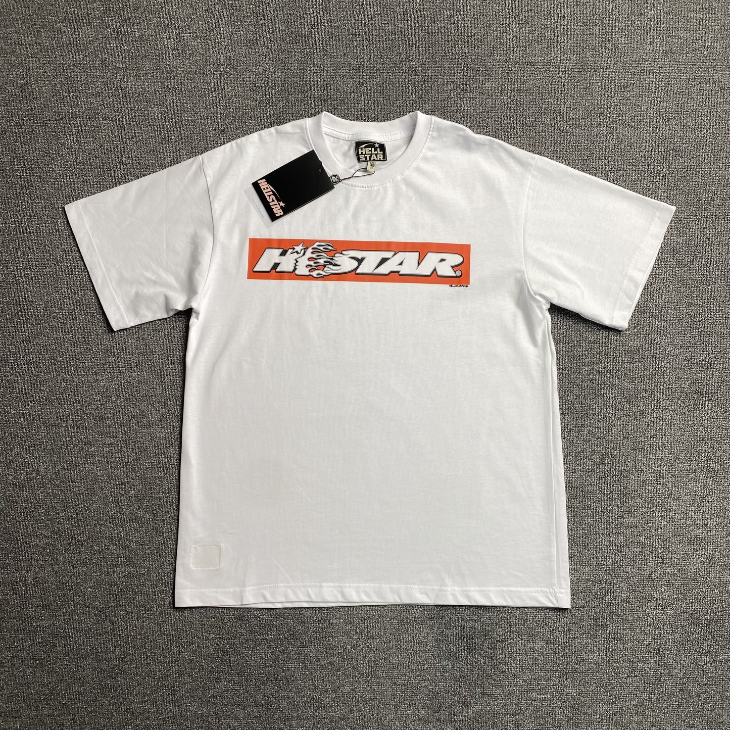 HELLSTAR BOX LOGO RED TEE WHITE