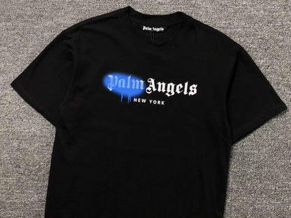 PALM ANGELS NEW YORK SPRAYED TEE BLACK