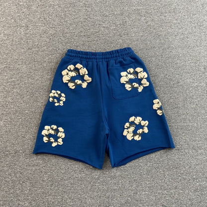 DENIM TEARS X CPFM CACTUS TEARS WREATH SHORTS BLUE