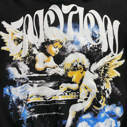 Buzo Mixed Emotion Fallen Angels Rhinestone Negro