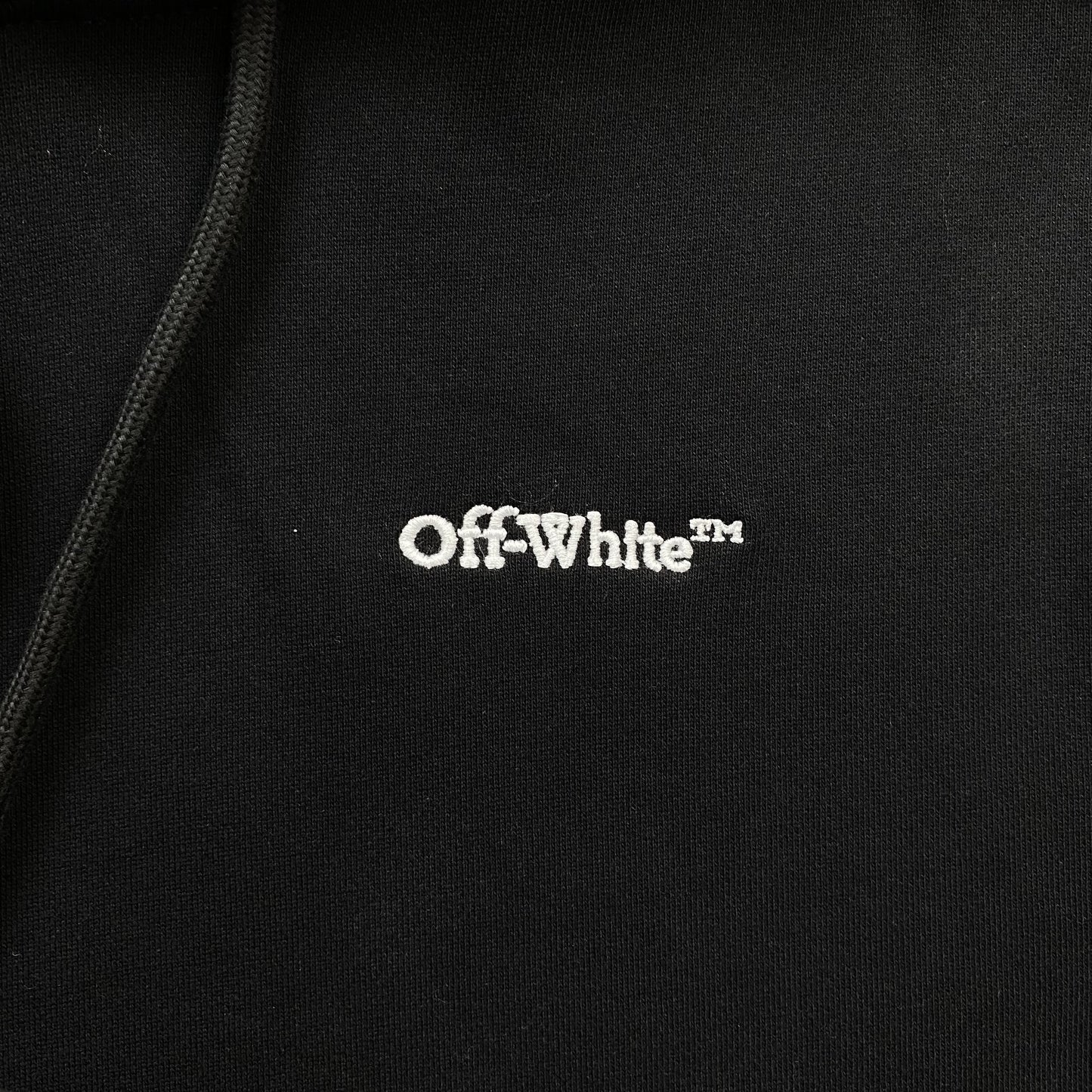 OFF WHITE EMBROIDERY ARROW HOODIE BLACK