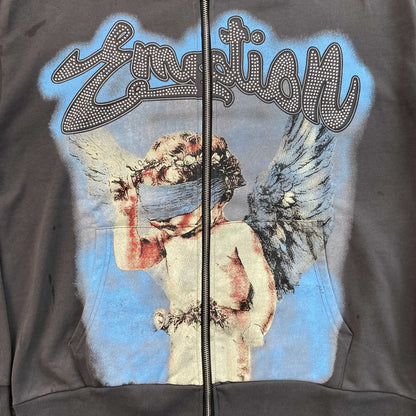 Campera Mixed Emotion Rhinestone Gris