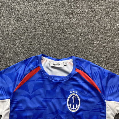 TRAPSTAR IRONGATE FOOTBALL JERSEY BLUE RED