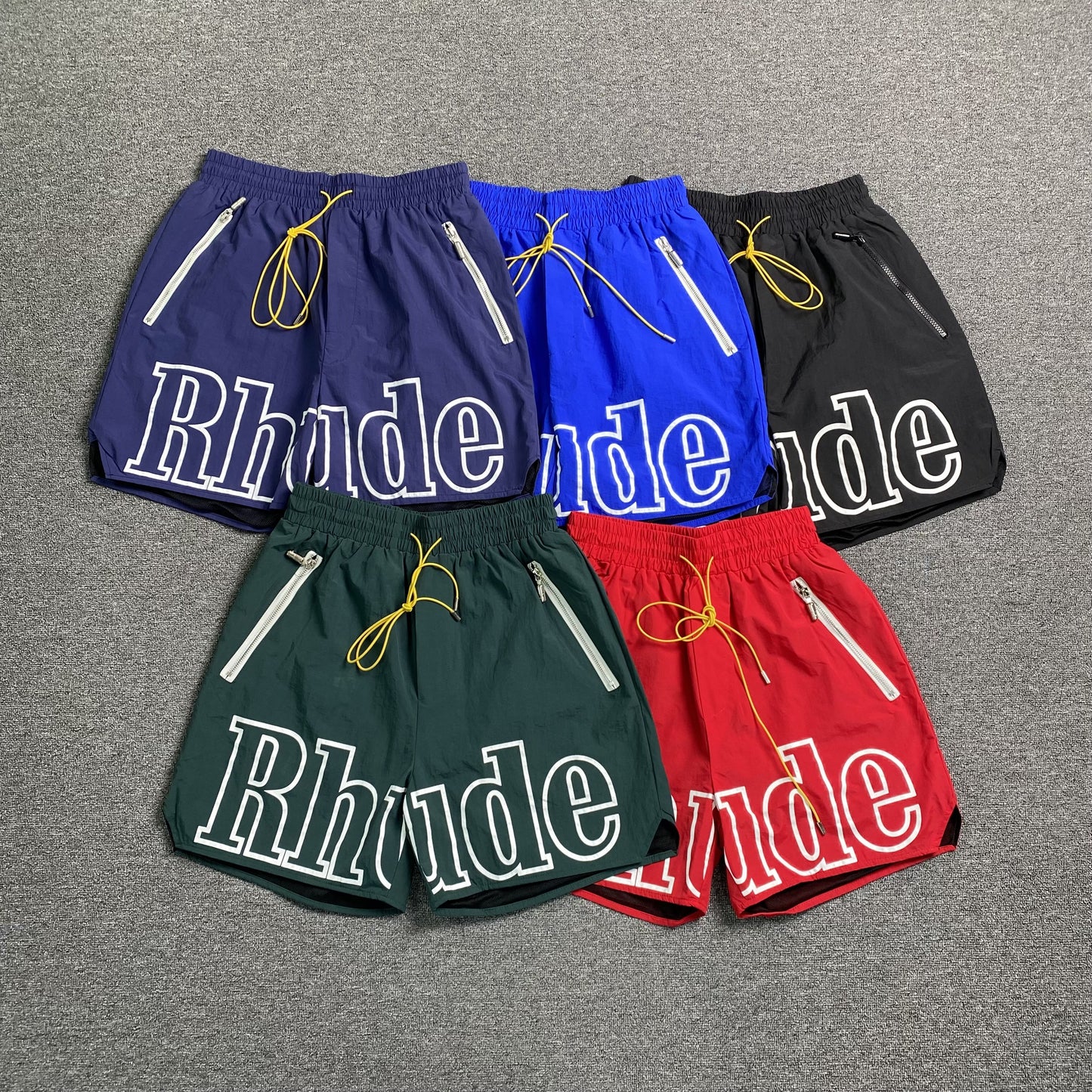 RHUDE RH LOGO SHORTS GREEN