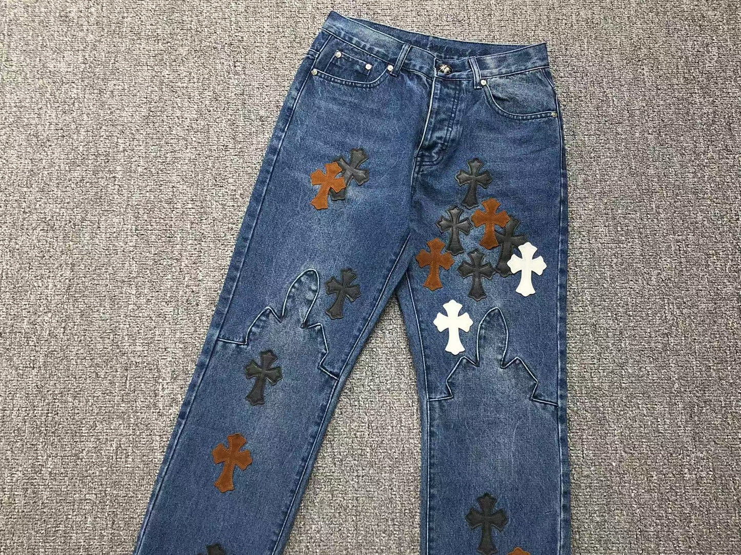 Chrome Hearts Cross Patch Pantalon Jeans Azul