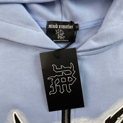 Campera Mixed Emotion Graffiti Celeste