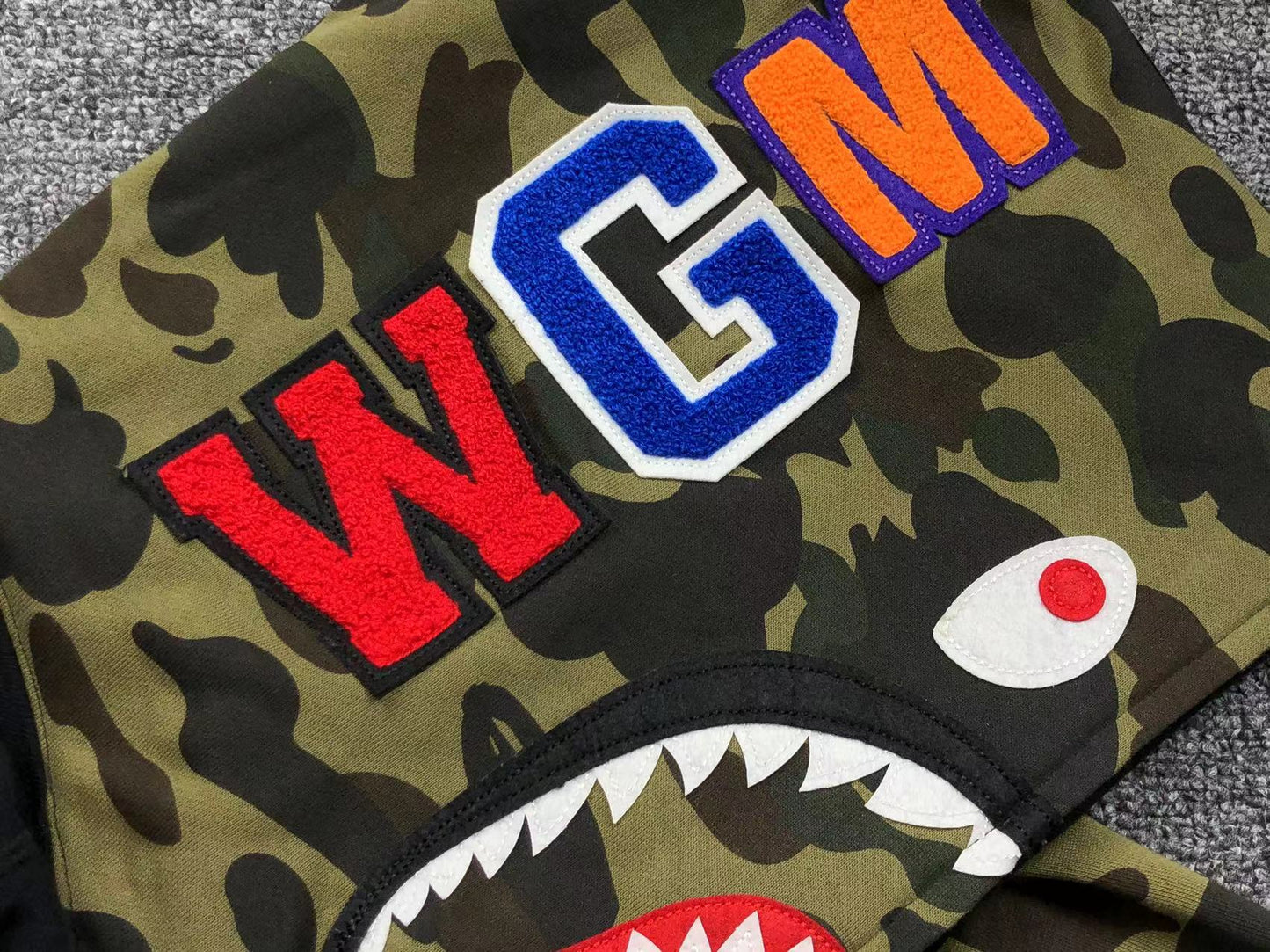 BAPE 1ST CAMO SHARK FULL ZIP HOODIE BLACK