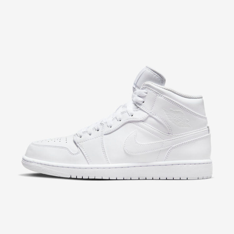 JORDAN 1 MID TRIPLE WHITE