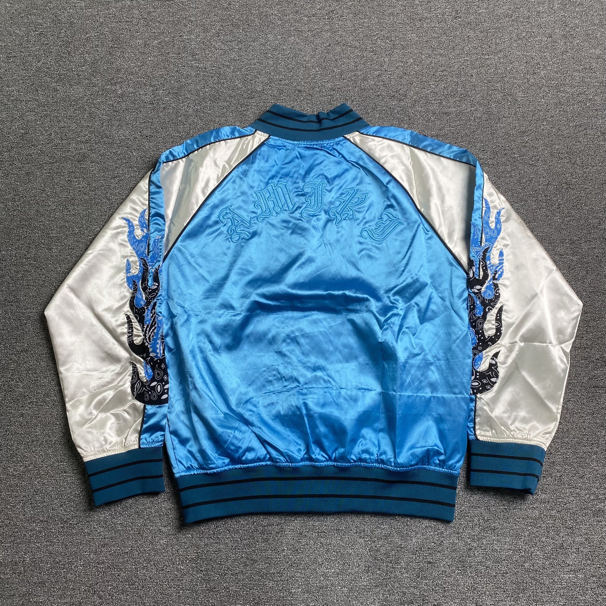amiri-satin-flames-souvenir-varsity-bomber-jacket-blue-2-Drip Store Argentina