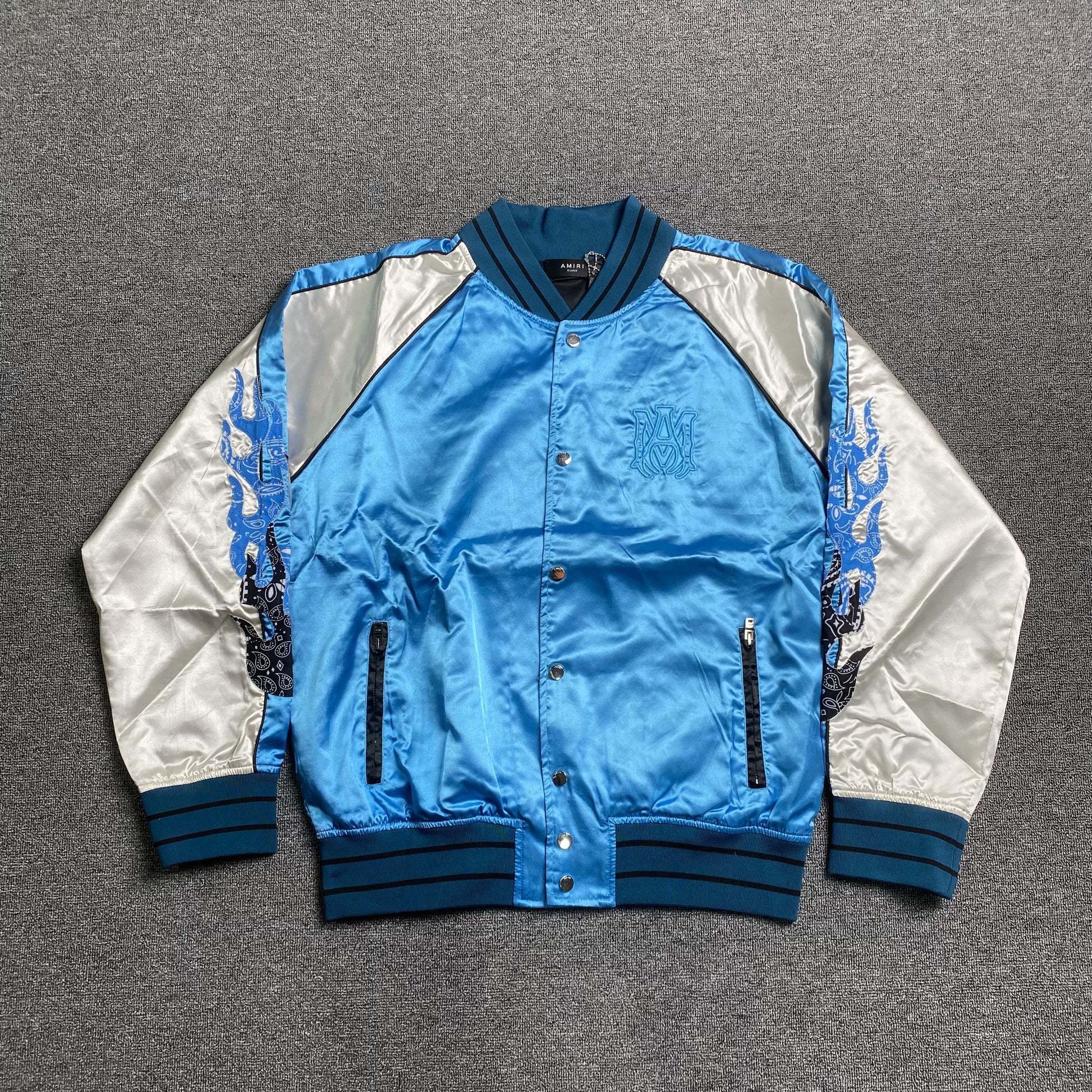 amiri-satin-flames-souvenir-varsity-bomber-jacket-blue-Drip Store Argentina