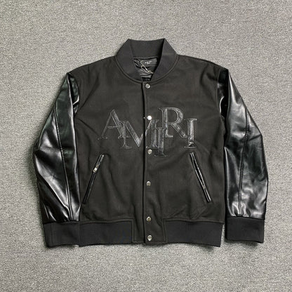 amiri-staggered-logo-varsity-jacket-black-Drip Store Argentina