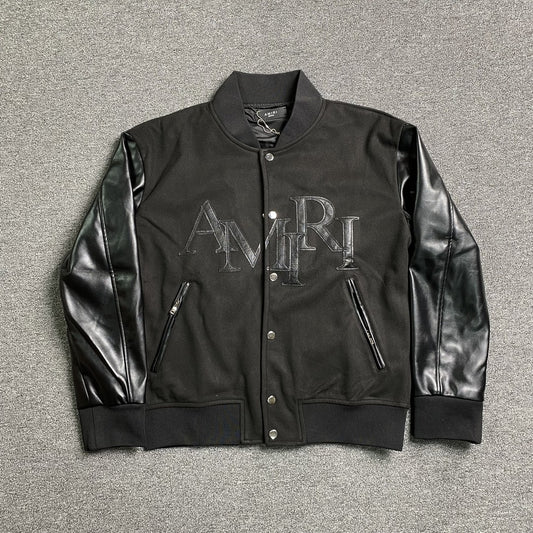 amiri-staggered-logo-varsity-jacket-black-Drip Store Argentina