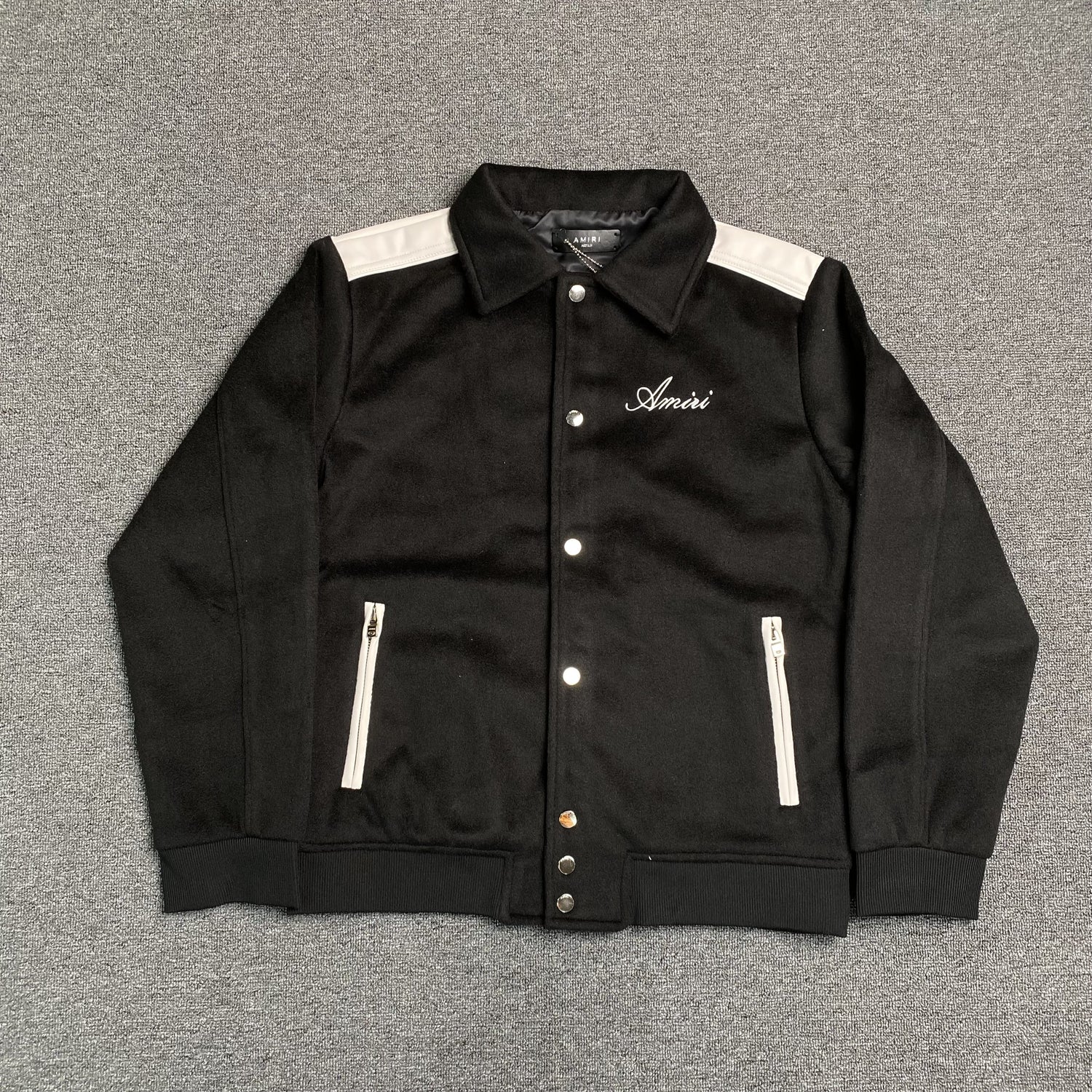 amiri-varsity-bomber-jacket-black-Drip Store Argentina