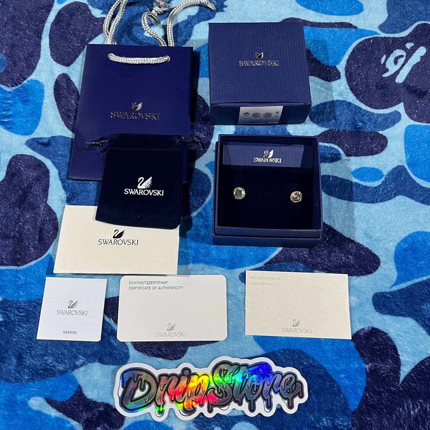 Aros Swarovski Angelic Dorados