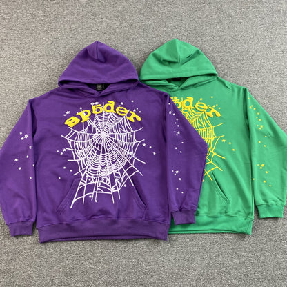 SP5DER STAR OG WEB V2 HOODIE PURPLE