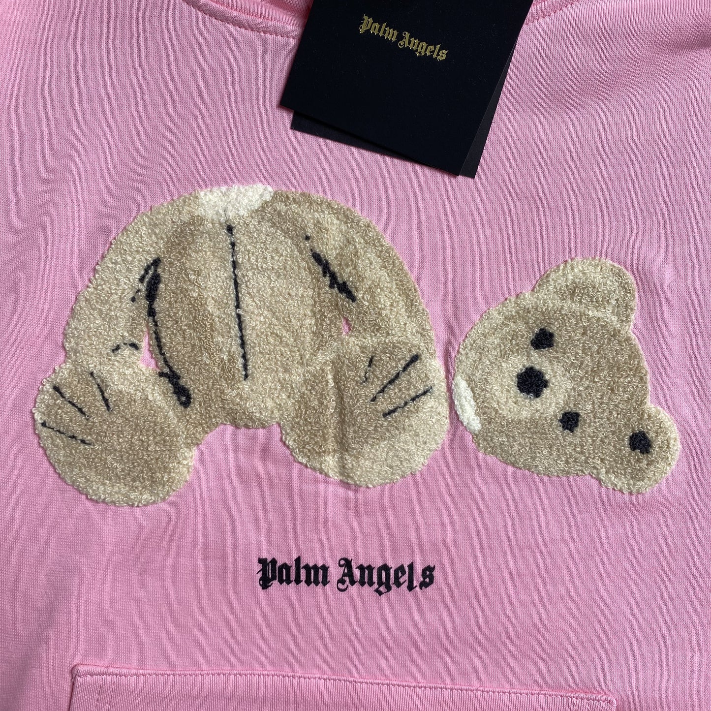 PALM ANGELS BEAR HOODIE PINK