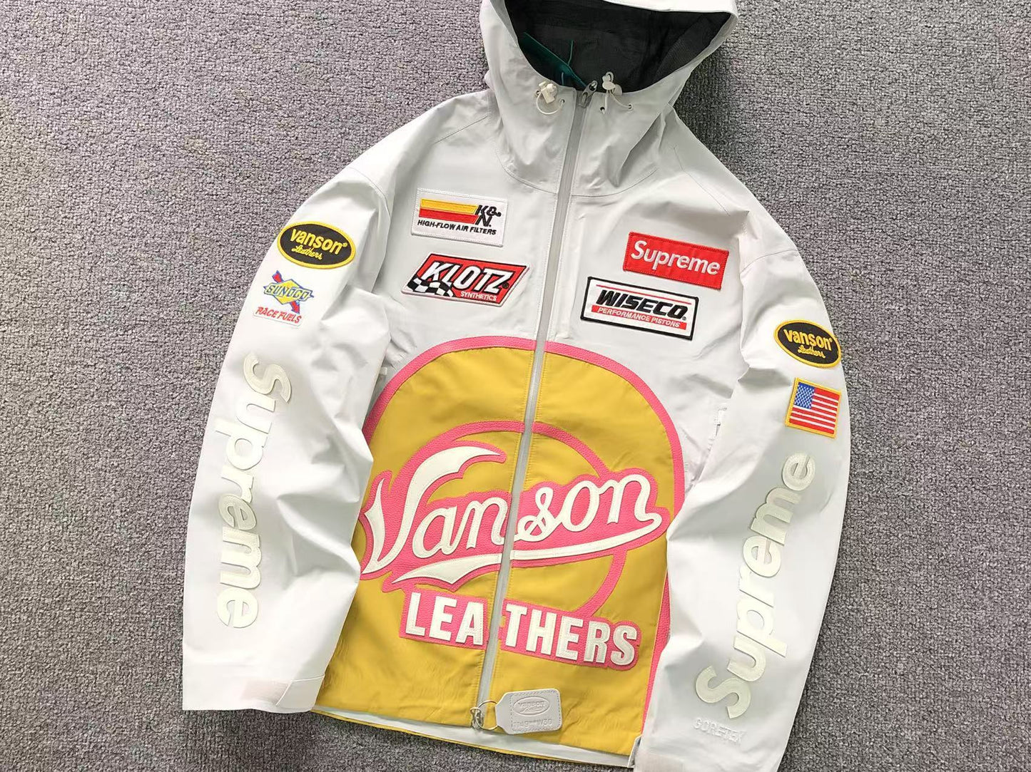 Campera Supreme Vanson Leathers GORE-TEX Shell Blanca
