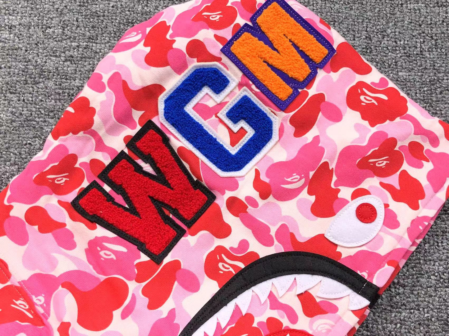 BAPE ABC CAMO SHARK FULL ZIP HOODIE PINK