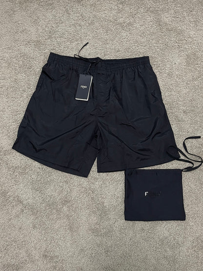 FENDI WATER REACTIVE SWIM SHORTS BLACK