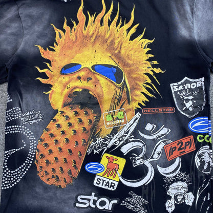 Remera Hellstar Screaming Kid Negra