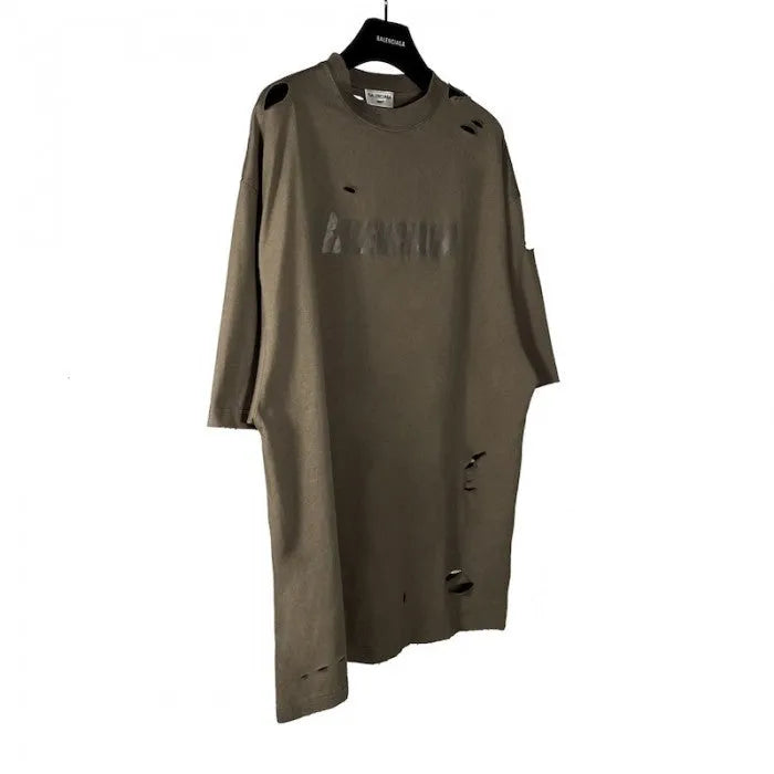 balenciaga-caps-destroyed-flatground-t-shirt-brown-5-Drip Store Argentina