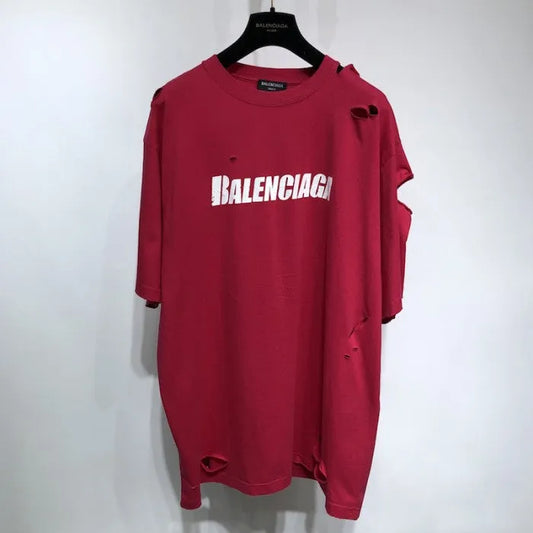 balenciaga-caps-destroyed-flatground-t-shirt-red-Drip Store Argentina