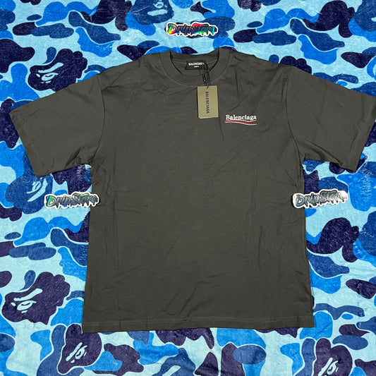 Remera Balenciaga Logo Bordado Gris