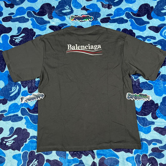 Remera Balenciaga Logo Bordado Gris