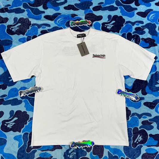 Remera Balenciaga Logo Bordado Blanca
