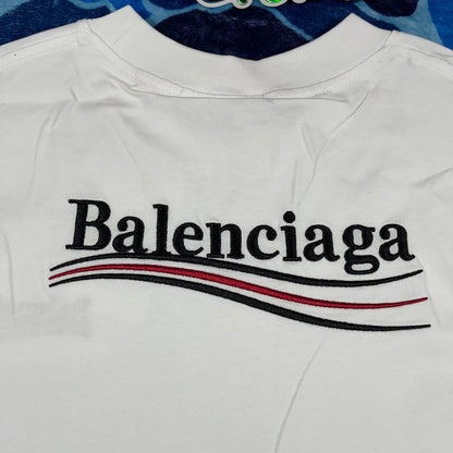 Remera Balenciaga Logo Bordado Blanca