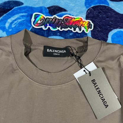 Remera Balenciaga Logo Print Marrón