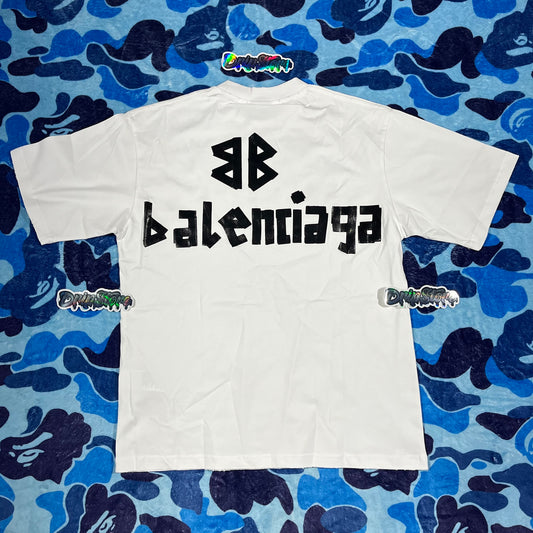 Remera Balenciaga New Tape Type Cinta Blanca