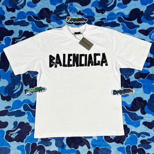 Remera Balenciaga New Tape Type Cinta Blanca