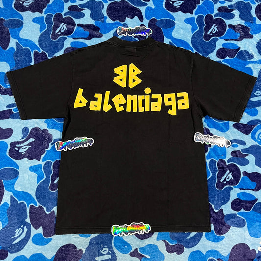 Remera Balenciaga Tape Type Cinta Negra