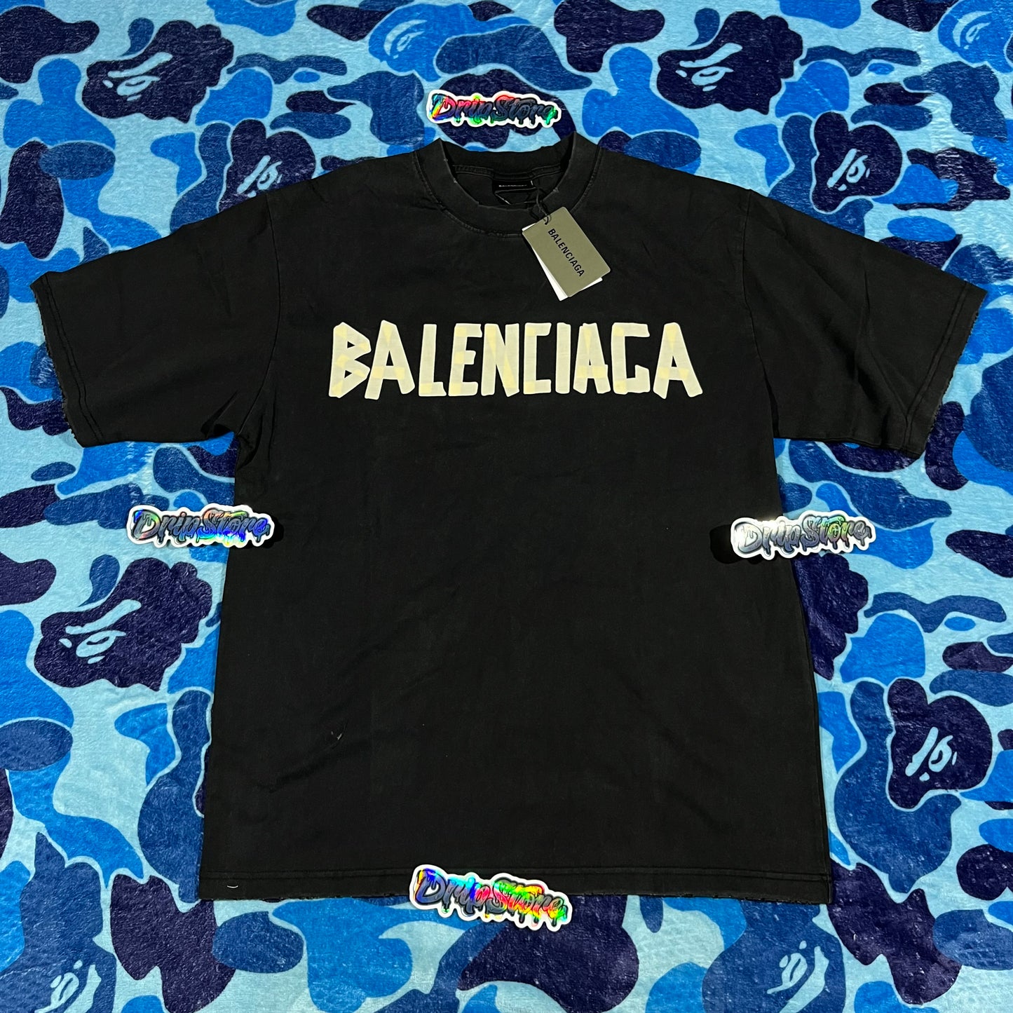 Remera Balenciaga Tape Type Cinta Negra